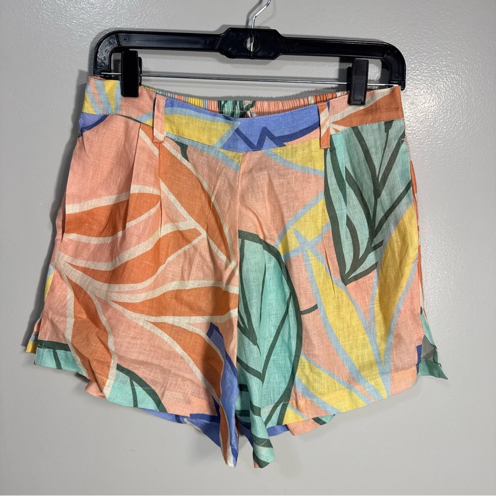 NWT Vitamin A Linen Retro Jungle Print Shorts
